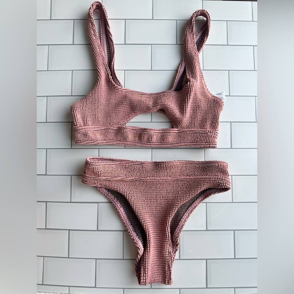 Bond-eye Australia Sasha crop crinkle swimsuit bikini set